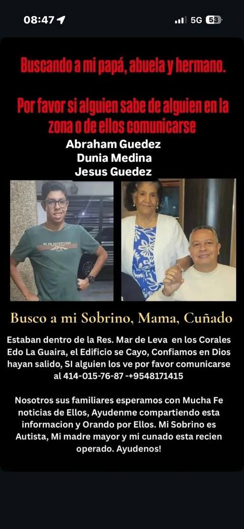 Foto de Abraham Guedez, Dunia Medina, Jesus Guedez