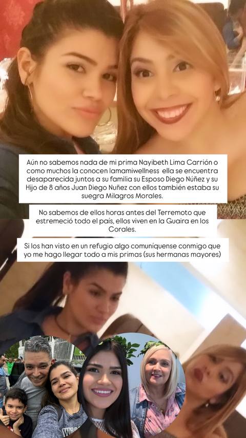 Foto de Nayibeth Lima, Diego Nuñez, Juan Diego (menor) y Milagros Morales