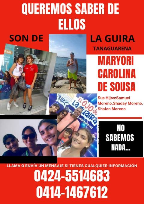 Foto de Maryuri carolina de Sousa, shalom moreno, Samuel Moreno, shaday moreno
