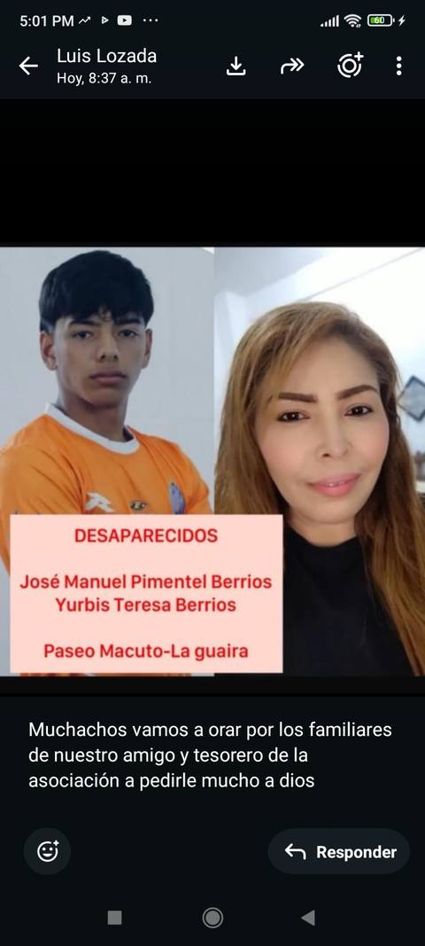 Foto de Yurbis berrios y José Manuel Pimentel