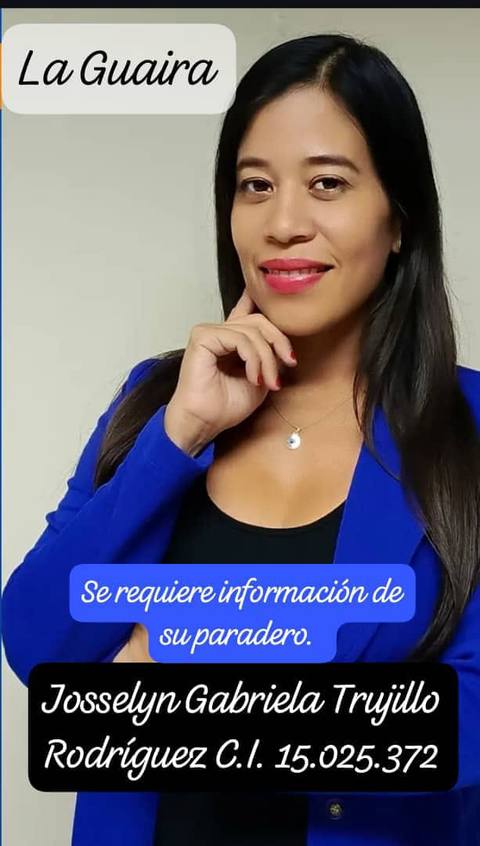 Foto de Josselyn Gabriela Trujillo Rodríguez cédula 15.025.372