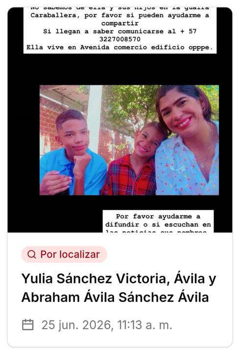 Foto de Abraham Ávila su mamá y su hermana