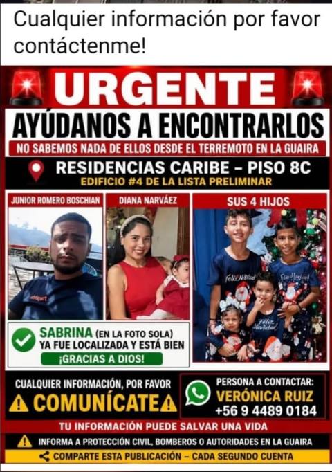Foto de Diana Narváez, Junior Romero y sus hijos Mariano, Maximiliano, Khamil, Karin.
