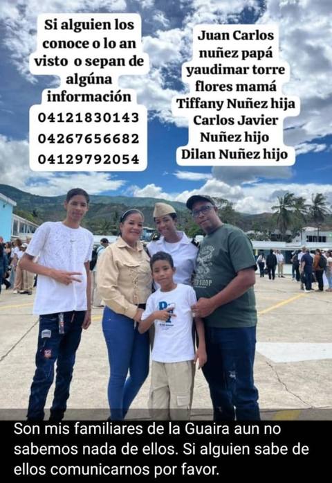 Foto de Juan Carlos nuñez papá yaudimar torre flores mamá Tiffany Nuñez hija Carlos Javi
