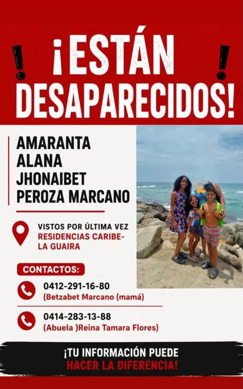 Foto de Amaranta, Alana y Jhonaibet Peroza Marcano