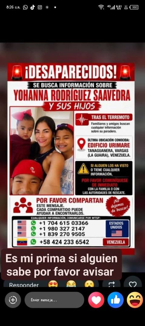 Foto de Yohanna Rodriguez Saavedra e hijos