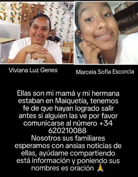 Foto de Viviana Luz Genes Parra (40) y Marcela Sofía Escorcia Genes (14)