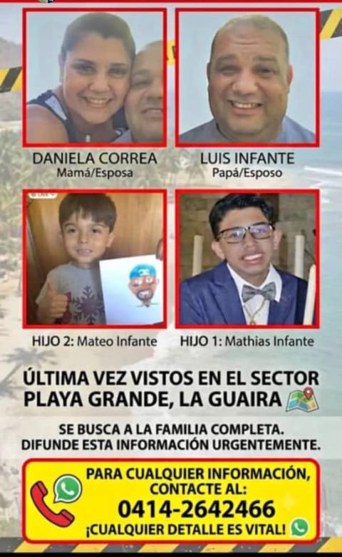 Foto de Luis marcel infante tao, esposa daniela correa y dos hijos mateo de 6 y mathias