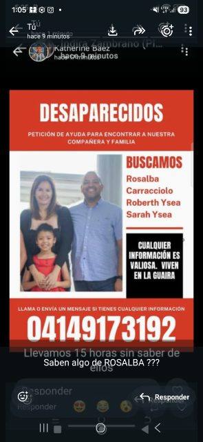 Foto de Rosalba Caracciolo esposo e hija