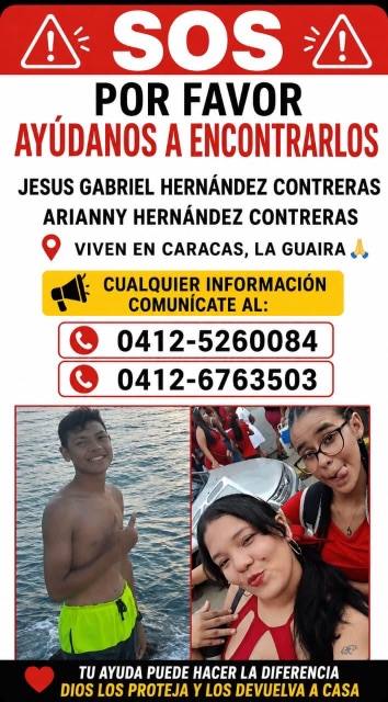 Foto de Jesús Gabriel Hernández contreras y Arianny Hernández contreras