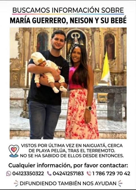 Foto de María Guerrero, Neison y su bebé