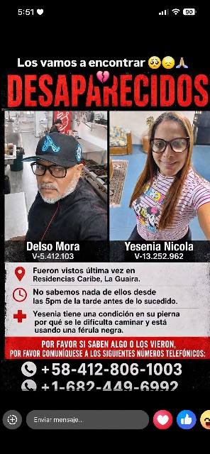 Foto de Delso mora y Yesenia Nicola