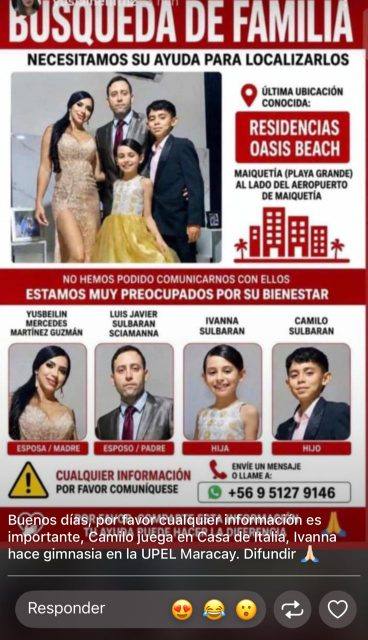 Foto de Camilo sulbaran y su familia