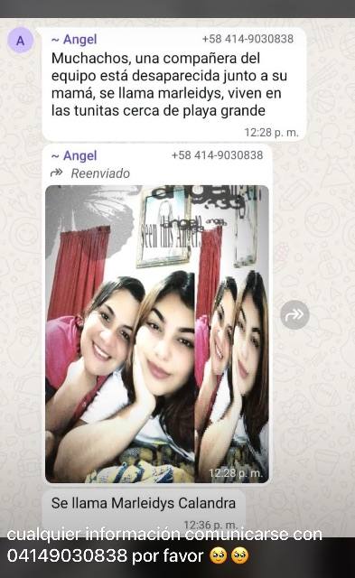 Foto de Marleidys Calandra y su mamá