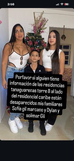 Foto de Sofía Gil, dylan Gil y Sofía marcano
