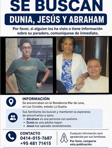 Foto de Jesus Guedez, Abraham Guedez, Dunia Medina