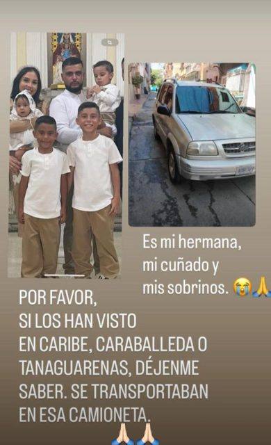 Foto de Diana Narváez, Junior Romero e hijos
