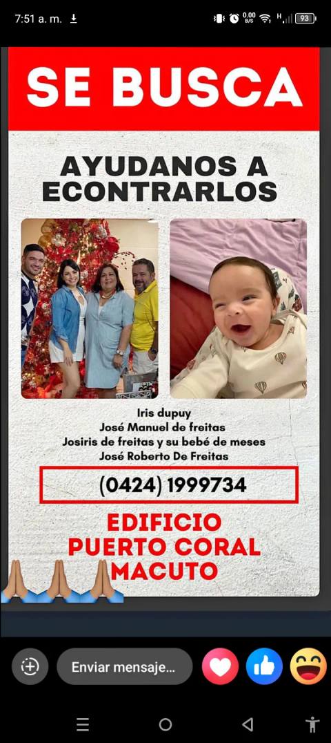 Foto de Iris Dupuy, José Manuel de Freitas, Josiris de Freitas y su bebé de meses, José Roberto de Freitas De Freitas