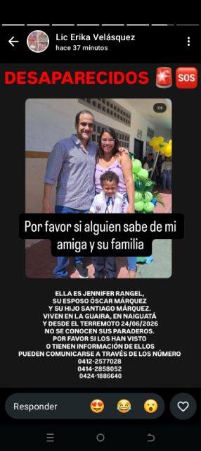 Foto de Jenifer Rangel y familia