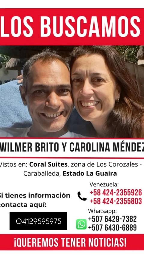 Foto de Wilmer Brito y Carolina Méndez