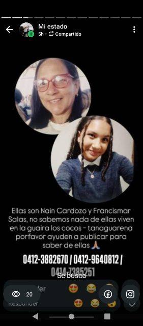 Foto de Naim Cardozo y su hija francismar salas