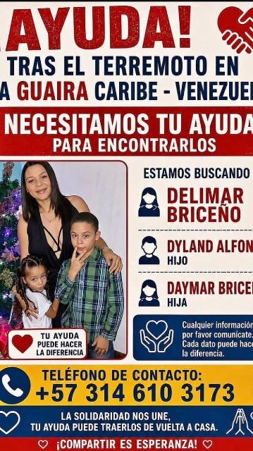 Foto de Delimar Briceño y sus hijos