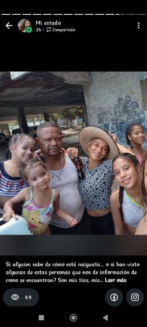 Foto de Brittany 3 años. Gabriela 5 años. Norka 13 años. Alvaro 16 años. Mamá y papá Katiuska y Juan de 42 y 50 años