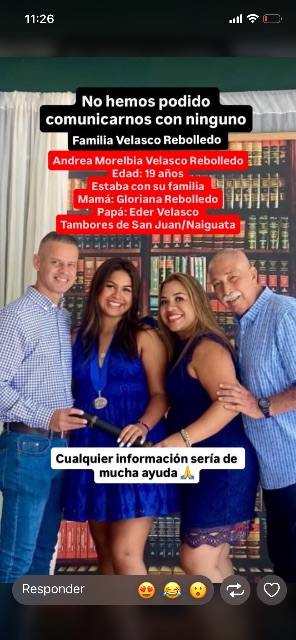 Foto de Andrea Velasco gloriana Rebolledo Eder Velasco