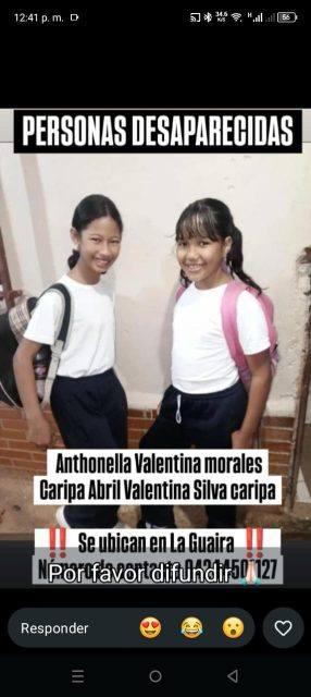 Foto de Antonella valentina morales caripa y abril valentina silva caripae