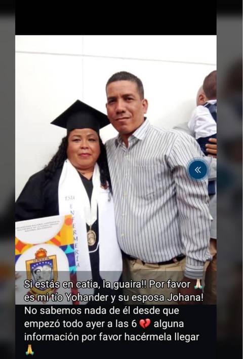 Foto de Yohander y Johanna Nadie sabe