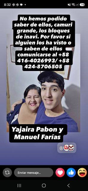 Foto de Yajaira Pabón y Manuel Farias