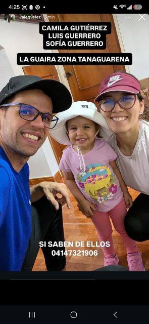 Foto de Camila Gutiérrez (Madre), Luis Guerrero (Padre), y Sofía Guerrero (Hija menor de edad)
