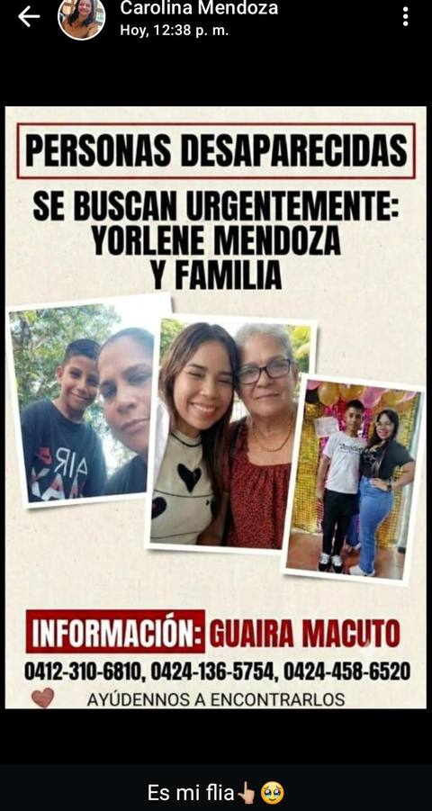 Foto de Yorlene Mendoza Y familia