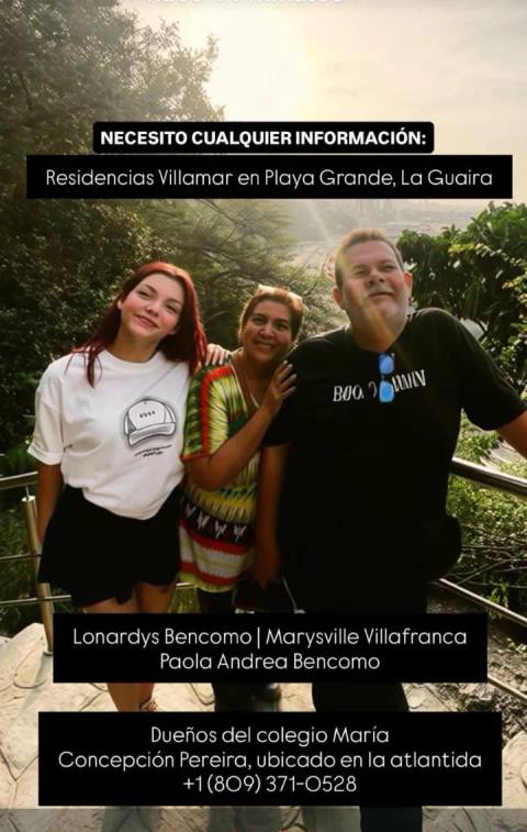 Foto de Lonardy Andris Bencomo Latuff,  Marysville Villafranca de Bencomo y Paola Andrea Bencomo Villafranca Bencomo, Villafranca
