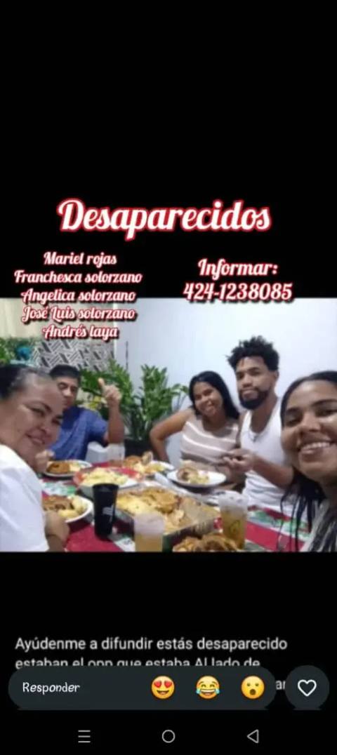 Foto de Mariel Rojas, Franchesca Solorzano, Angelica Solorzano, José Luis Solorzano, Andres Laya Familiares Solorzano