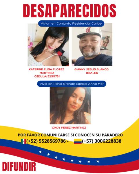 Foto de Katerine Florez, Gianny Blanco y Cindy Perez Alvarez