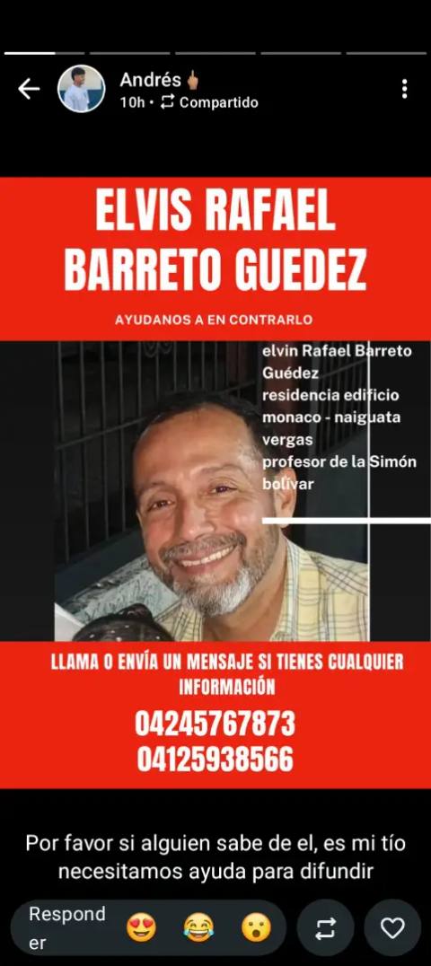 Foto de elvis rafael Barreto guedez