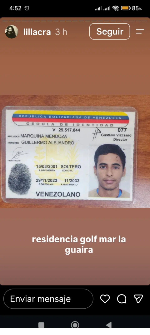 Foto de Guillermo Alejandro Marquina Mendoza