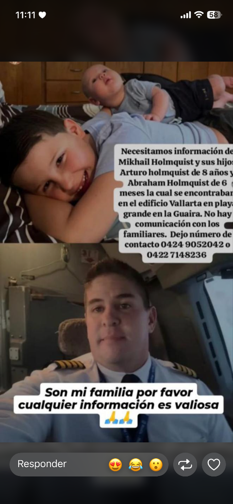 Foto de Mikhail Holmquist y sus dos hijos Arturo Rodríguez