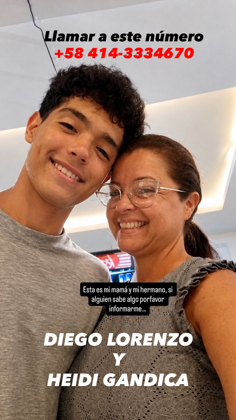Foto de Diego Lorenzo y Heidi Gandica Madre e hijo
