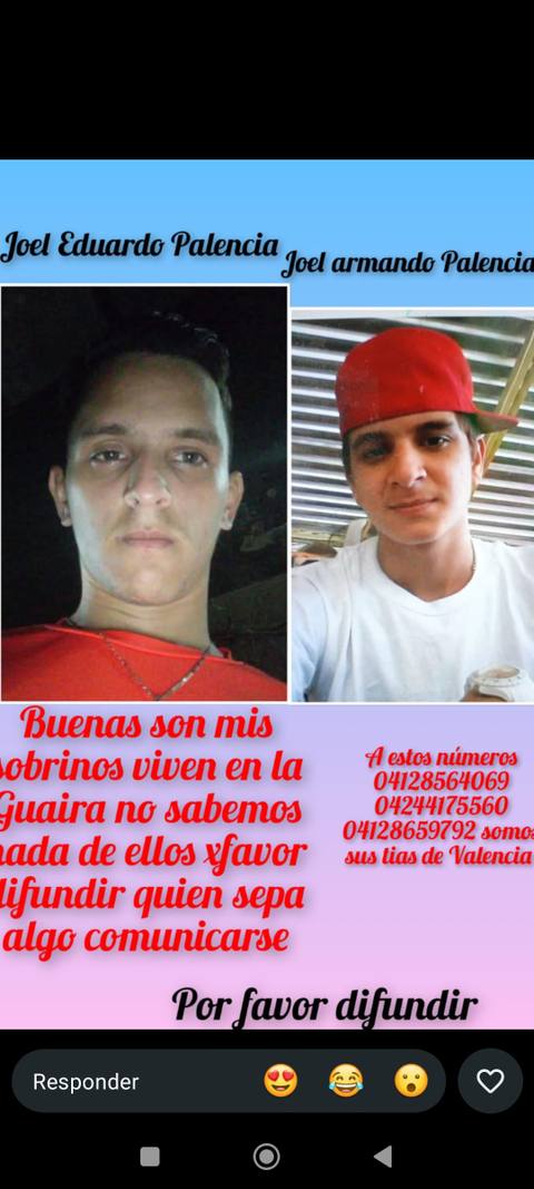 Foto de Joel Eduardo y Joel armando Palencia