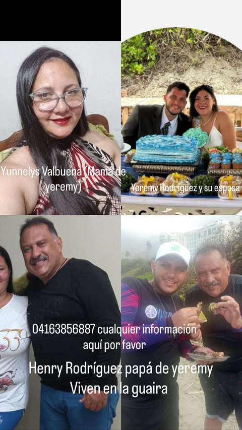 Foto de Yeremy y esposa, Henry Rodrigues Yunnelys valbuena Los cocos
