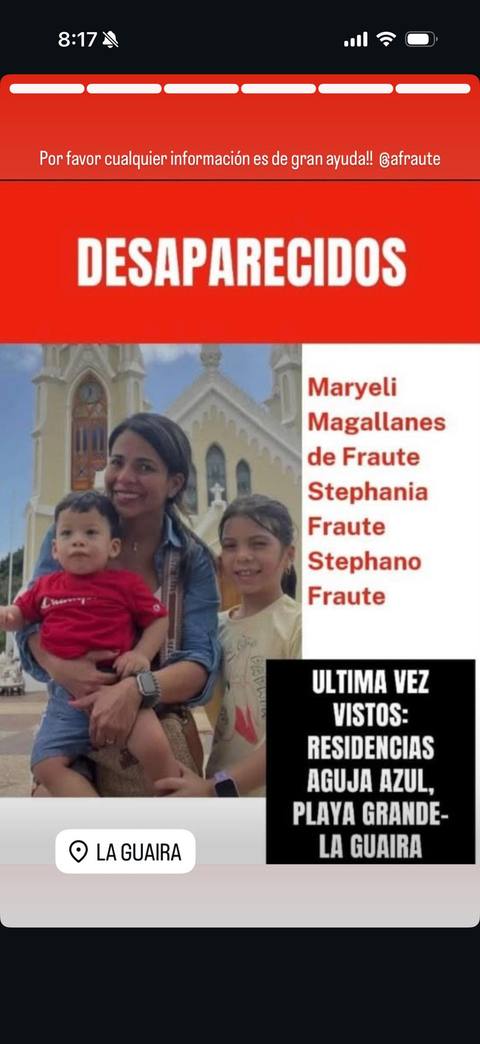 Foto de Maryeli Magallanes, Stephania Fraute y Stephano Fraute Fraute