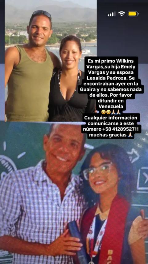 Foto de Wilkins Vargas y Su Esposa e Hija Vargas