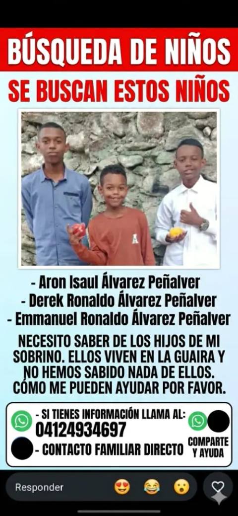 Foto de Derek, Aron y Enmanuel Peñalver