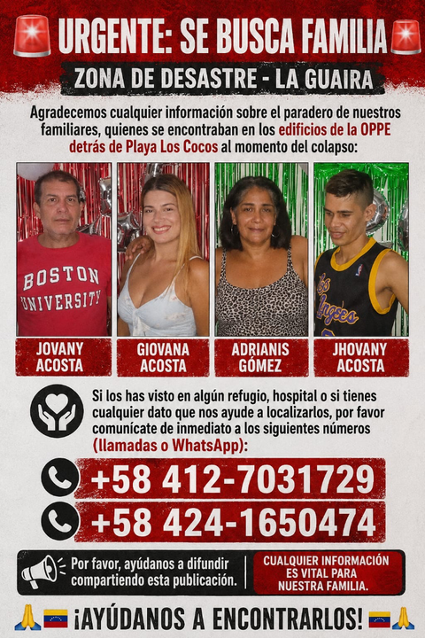 Foto de Familia completa desparecida Familia acosta