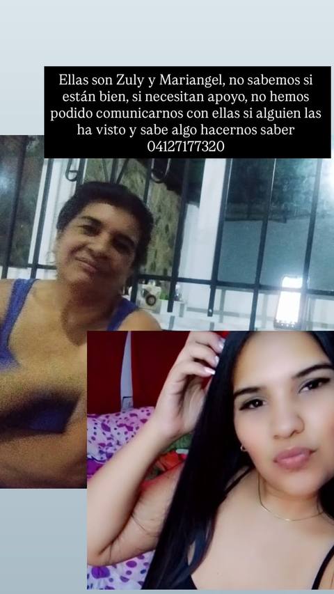 Foto de Zuly (Madre) Mariangel (hija) Bravo (madre) Graterol (hija)