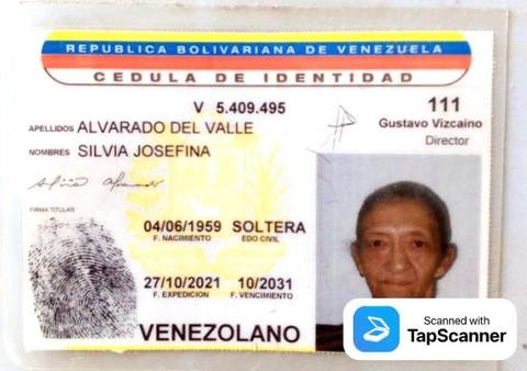 Foto de Silvia Josefina Alvarado del Valle