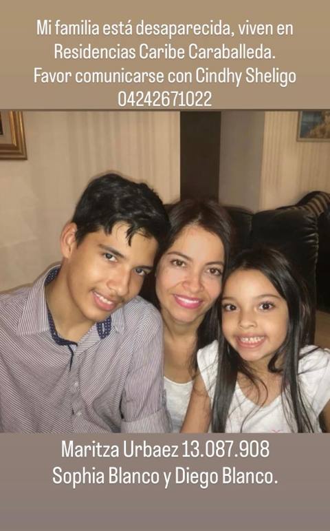 Foto de Maritza Urbaez, Diego Blanco, Sophia Blanco Urbaez