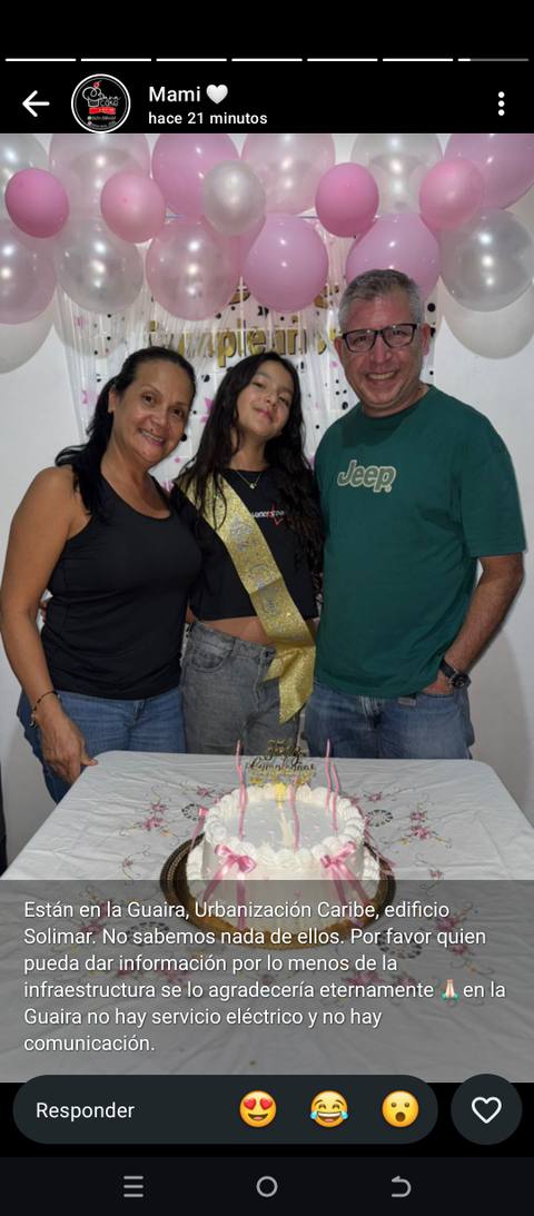 Foto de Juan Solano, rosymar Chang y Andrea Solano Guillen
